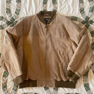NWT VTG Outbrook Tan Leather Bomber Jacket Size Large Western Indie
